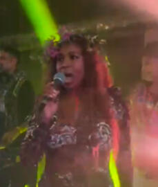 Adora Aiza gives the crows goosebumps during a private garden performance in a planetarium.
