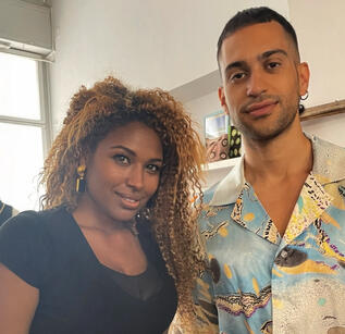 Adora Aiza hanging with Italian singer Mahmood Adora Aiza and Mahmood